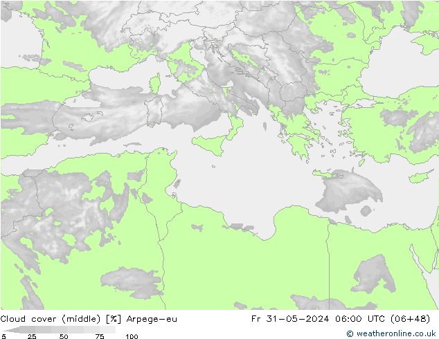 Nubi medie Arpege-eu ven 31.05.2024 06 UTC