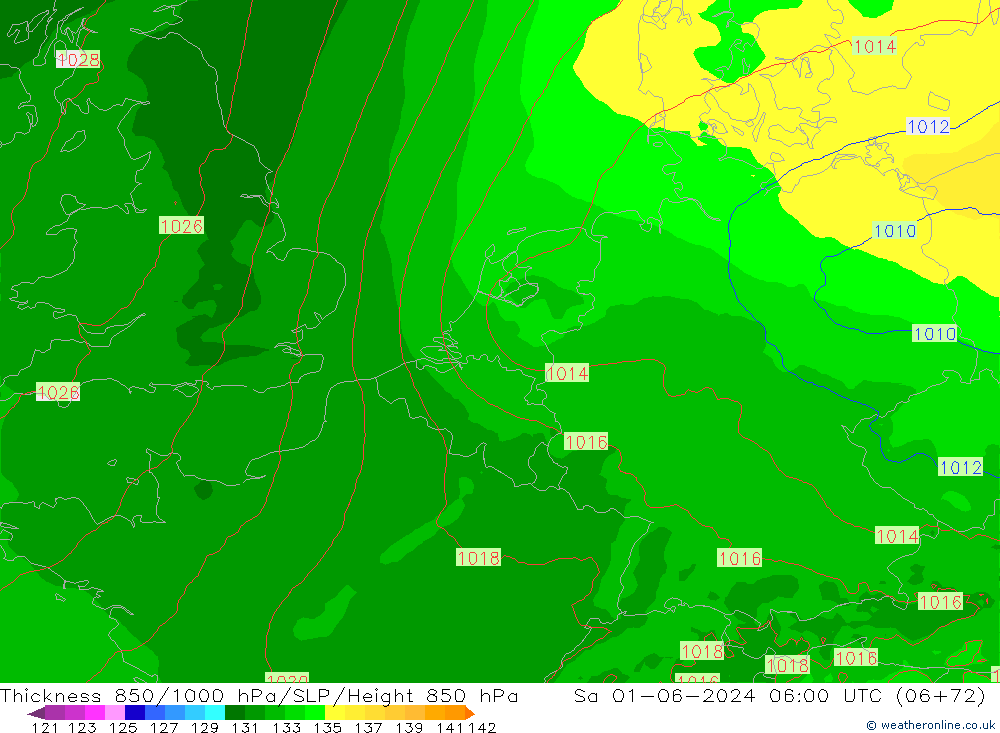 Thck 850-1000 hPa Arpege-eu Sáb 01.06.2024 06 UTC