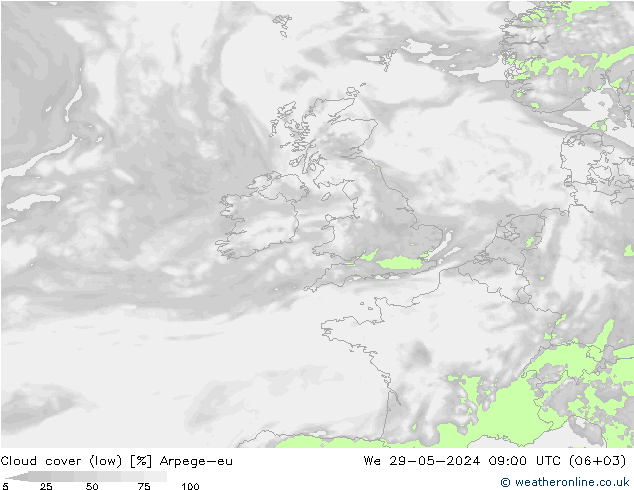 Nubi basse Arpege-eu mer 29.05.2024 09 UTC