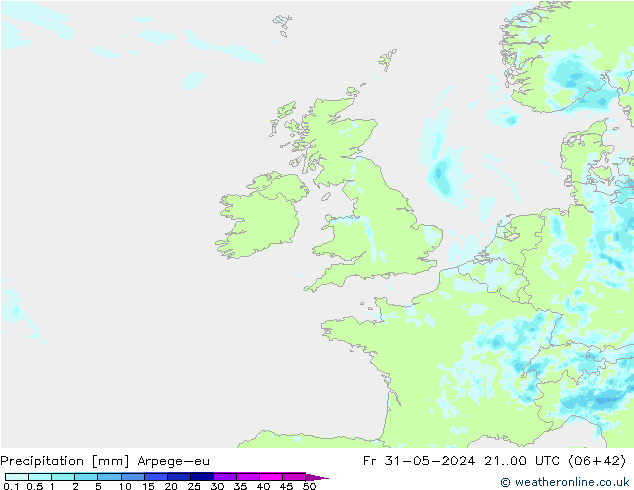 Niederschlag Arpege-eu Fr 31.05.2024 00 UTC