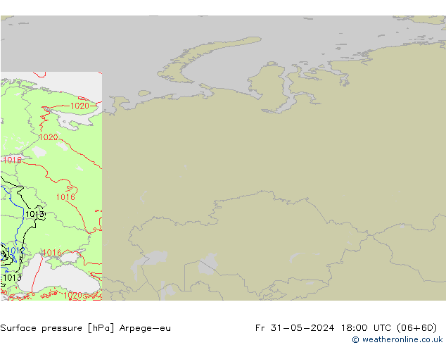 Surface pressure Arpege-eu Fr 31.05.2024 18 UTC