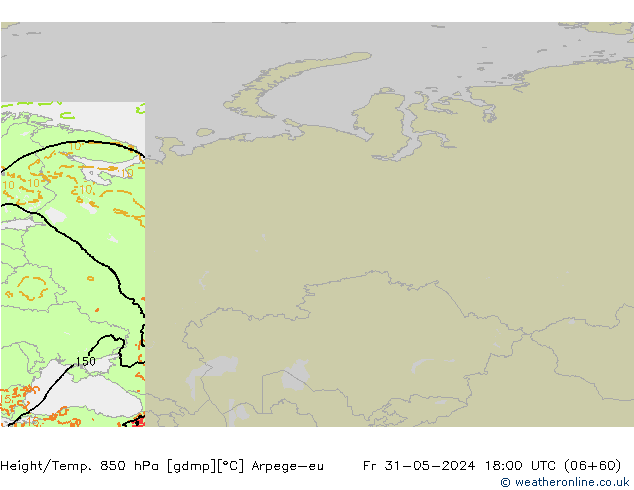 Height/Temp. 850 hPa Arpege-eu Fr 31.05.2024 18 UTC