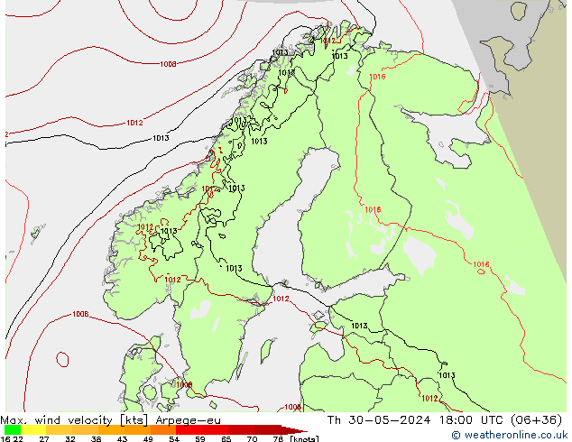 Windböen Arpege-eu Do 30.05.2024 18 UTC