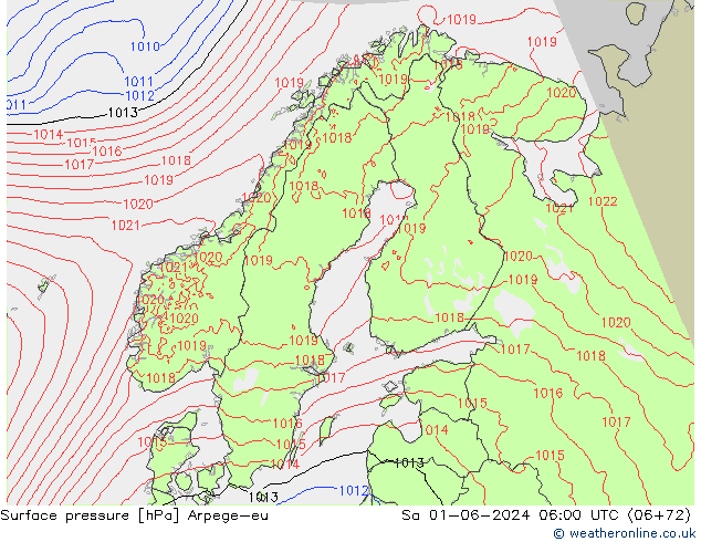 Bodendruck Arpege-eu Sa 01.06.2024 06 UTC