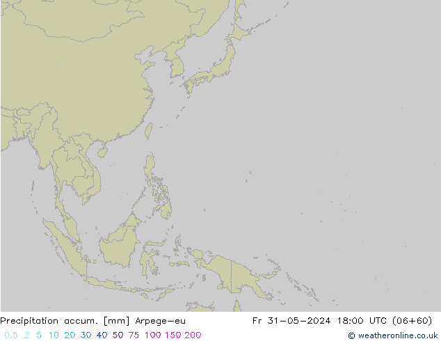 Precipitation accum. Arpege-eu pt. 31.05.2024 18 UTC