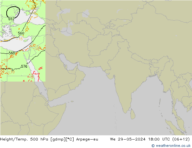 Height/Temp. 500 hPa Arpege-eu We 29.05.2024 18 UTC