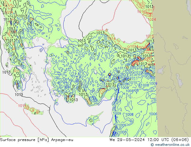 Presión superficial Arpege-eu mié 29.05.2024 12 UTC