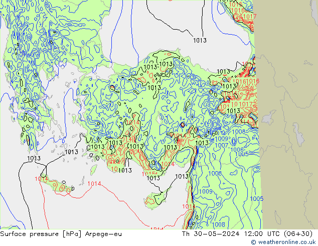 Luchtdruk (Grond) Arpege-eu do 30.05.2024 12 UTC