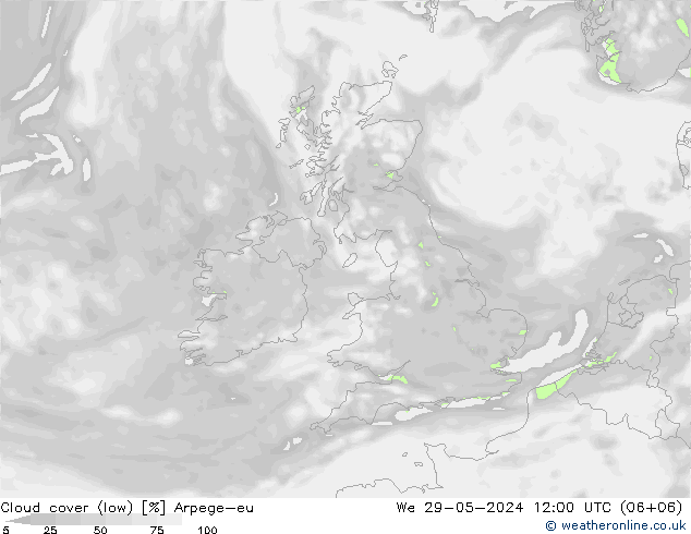 облака (низкий) Arpege-eu ср 29.05.2024 12 UTC