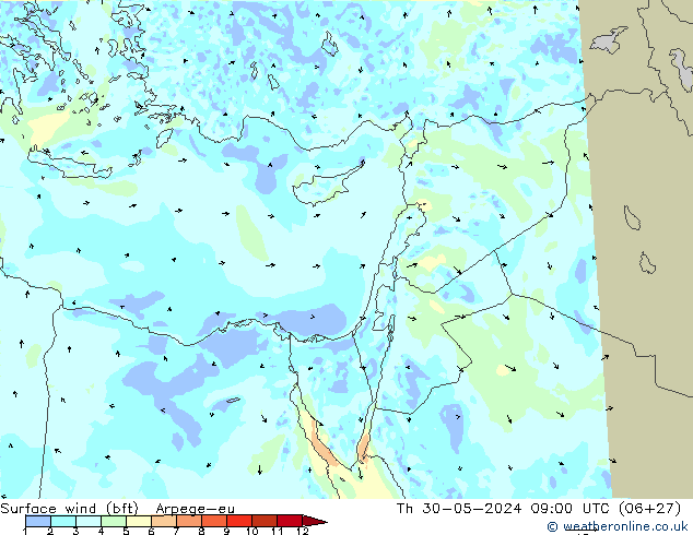  10 m (bft) Arpege-eu  30.05.2024 09 UTC