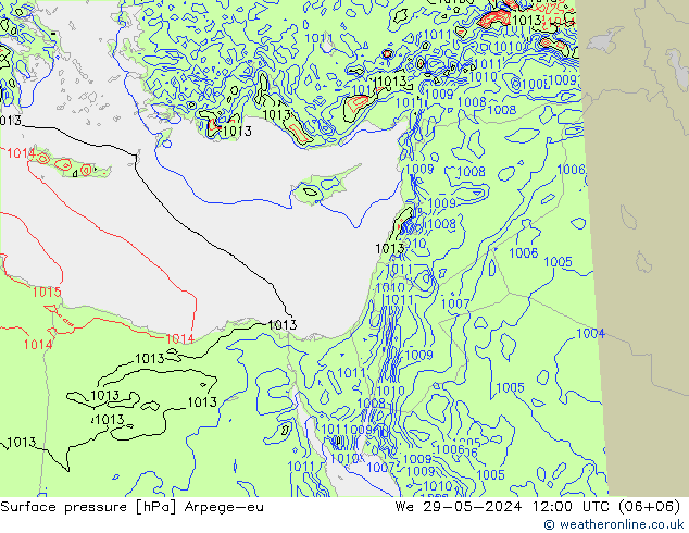 Presión superficial Arpege-eu mié 29.05.2024 12 UTC