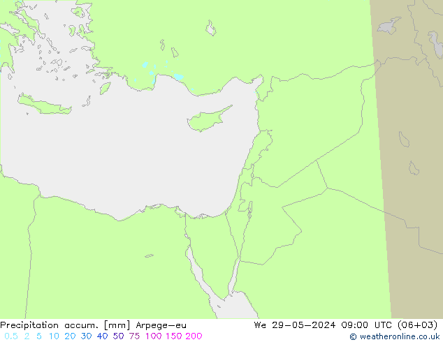 Toplam Yağış Arpege-eu Çar 29.05.2024 09 UTC