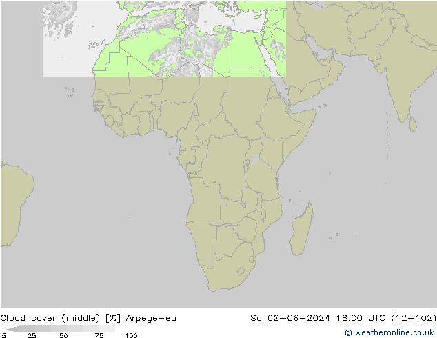 Bulutlar (orta) Arpege-eu Paz 02.06.2024 18 UTC