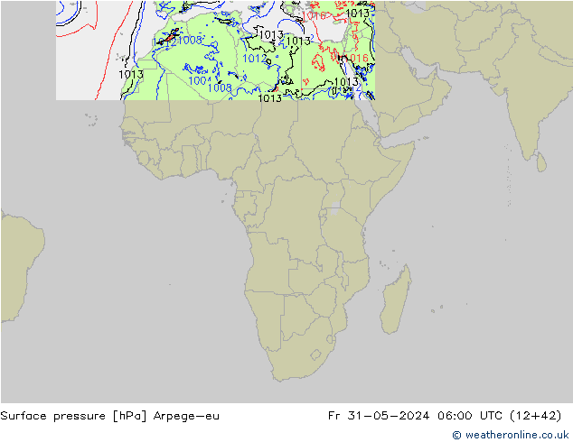 Surface pressure Arpege-eu Fr 31.05.2024 06 UTC