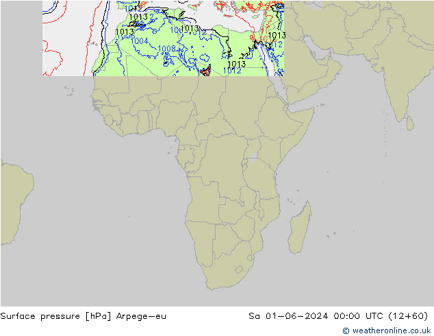 Luchtdruk (Grond) Arpege-eu za 01.06.2024 00 UTC