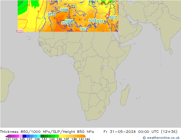 Thck 850-1000 hPa Arpege-eu Fr 31.05.2024 00 UTC