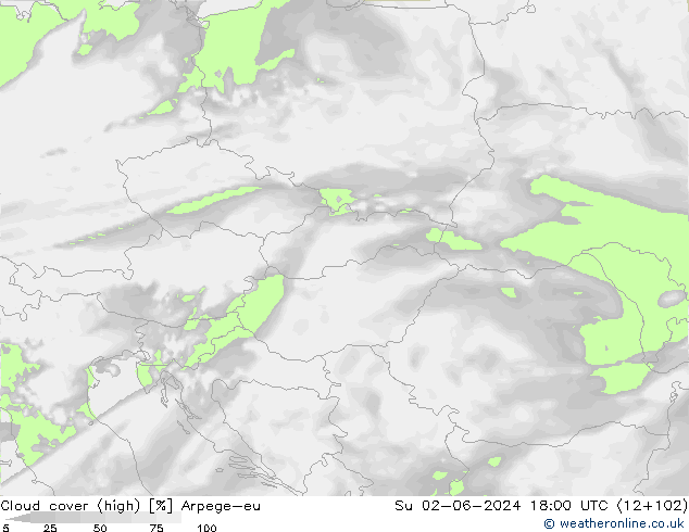 Nuages (élevé) Arpege-eu dim 02.06.2024 18 UTC