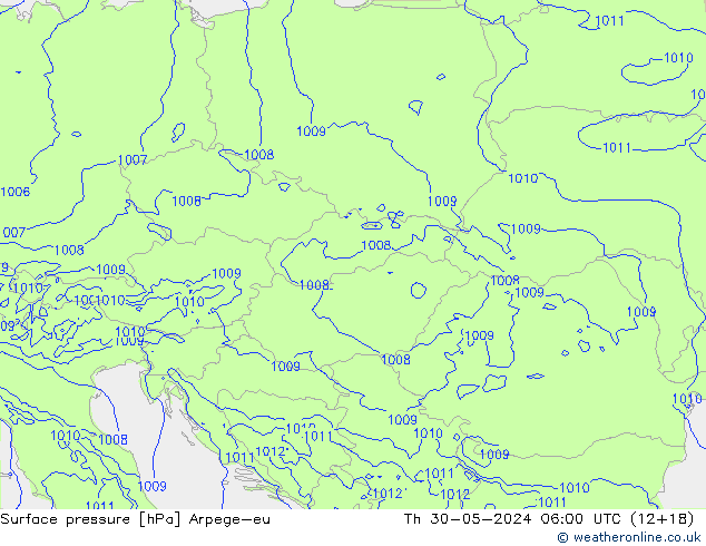 Yer basıncı Arpege-eu Per 30.05.2024 06 UTC