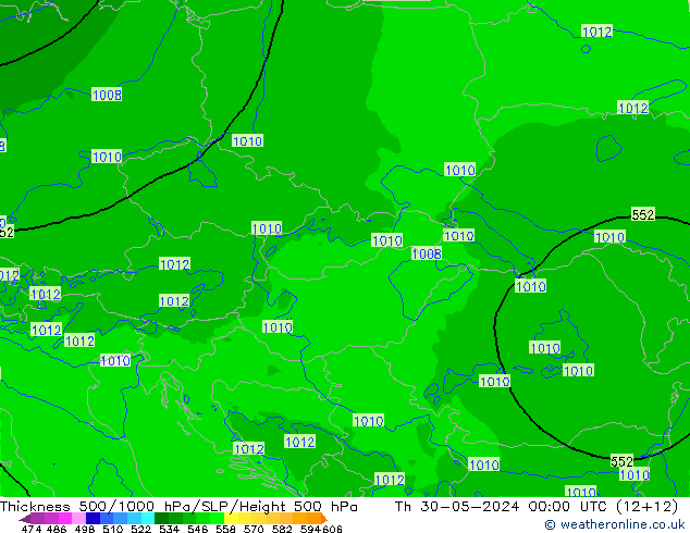 Schichtdicke 500-1000 hPa Arpege-eu Do 30.05.2024 00 UTC