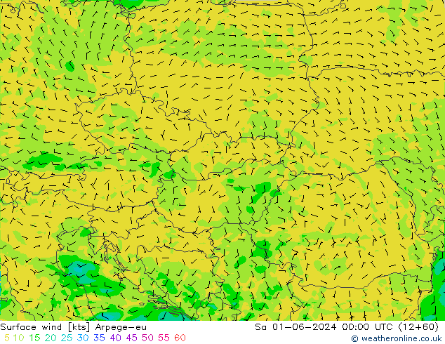 Wind 10 m Arpege-eu za 01.06.2024 00 UTC