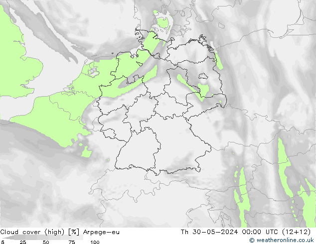 Bewolking (Hoog) Arpege-eu do 30.05.2024 00 UTC