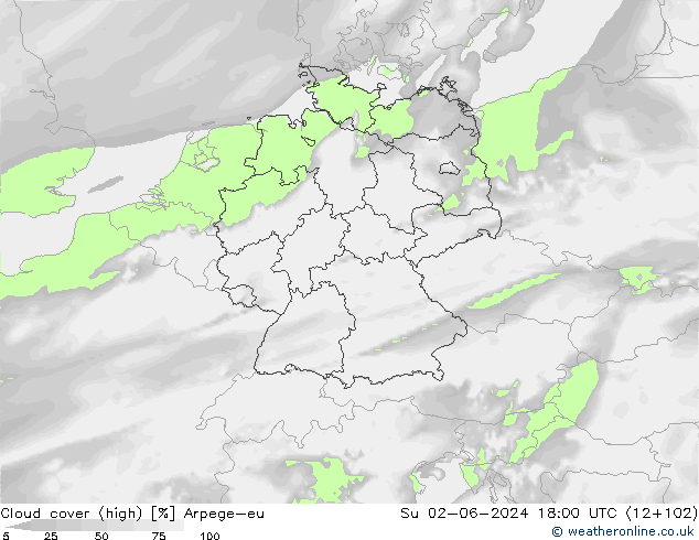 Bewolking (Hoog) Arpege-eu zo 02.06.2024 18 UTC