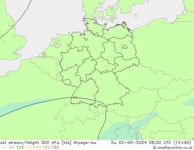 Jet Akımları Arpege-eu Paz 02.06.2024 06 UTC