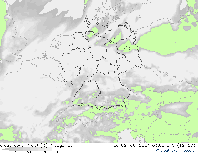 nízká oblaka Arpege-eu Ne 02.06.2024 03 UTC