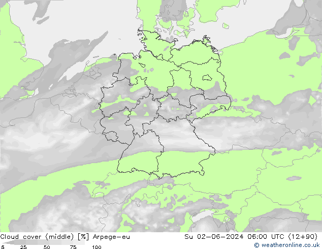 Bewolking (Middelb.) Arpege-eu zo 02.06.2024 06 UTC