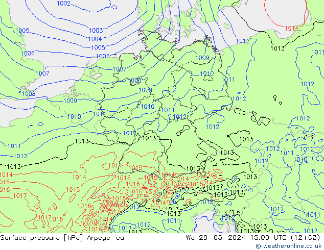 Bodendruck Arpege-eu Mi 29.05.2024 15 UTC