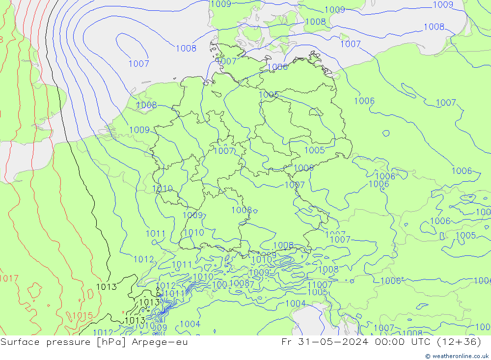 Bodendruck Arpege-eu Fr 31.05.2024 00 UTC