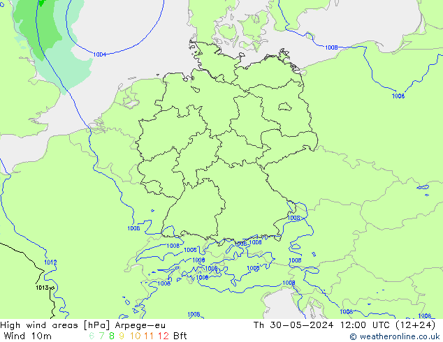 Windvelden Arpege-eu do 30.05.2024 12 UTC