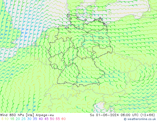 Rüzgar 850 hPa Arpege-eu Cts 01.06.2024 06 UTC