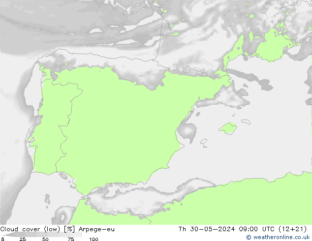 Bulutlar (düşük) Arpege-eu Per 30.05.2024 09 UTC