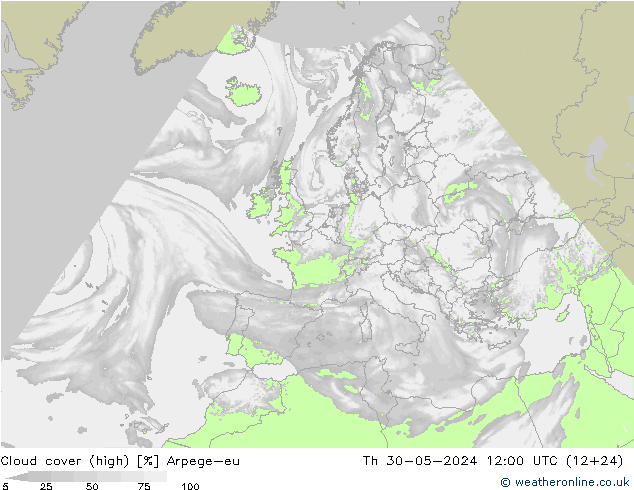 Wolken (hohe) Arpege-eu Do 30.05.2024 12 UTC