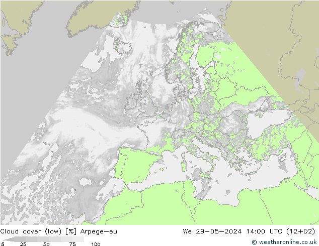 Nubi basse Arpege-eu mer 29.05.2024 14 UTC