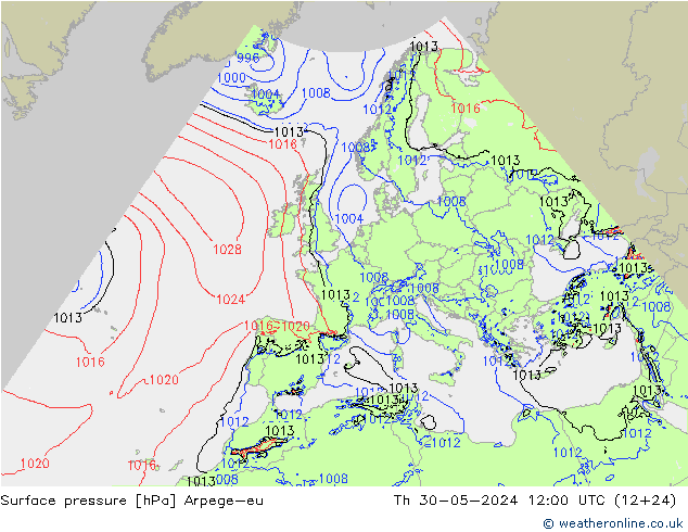 ciśnienie Arpege-eu czw. 30.05.2024 12 UTC