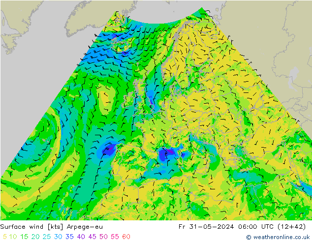 Rüzgar 10 m Arpege-eu Cu 31.05.2024 06 UTC