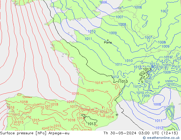 Bodendruck Arpege-eu Do 30.05.2024 03 UTC