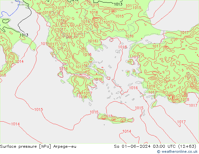 Bodendruck Arpege-eu Sa 01.06.2024 03 UTC