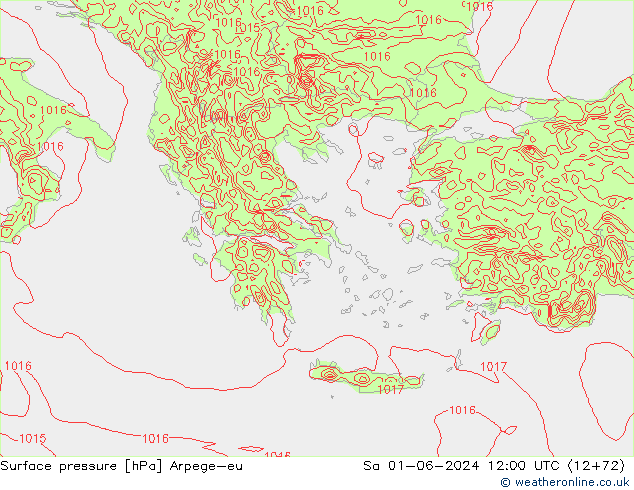 приземное давление Arpege-eu сб 01.06.2024 12 UTC