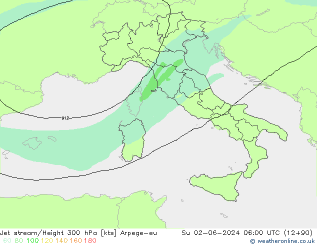 Jet stream Arpege-eu Dom 02.06.2024 06 UTC