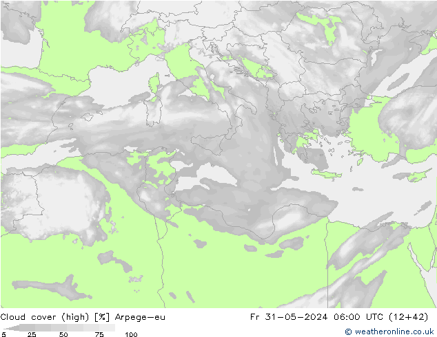 Bewolking (Hoog) Arpege-eu vr 31.05.2024 06 UTC