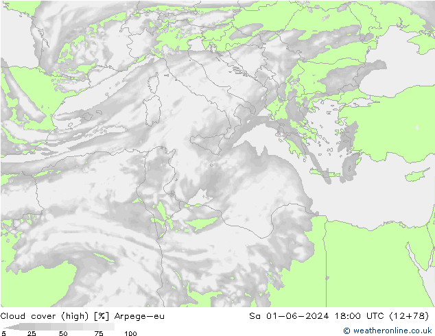Bulutlar (yüksek) Arpege-eu Cts 01.06.2024 18 UTC