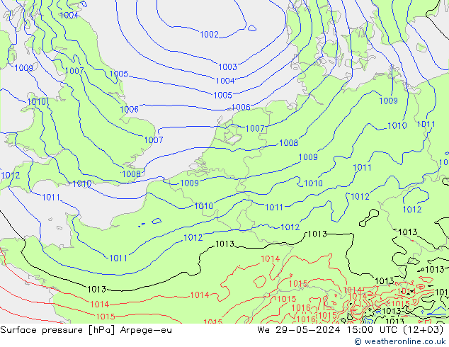 Surface pressure Arpege-eu We 29.05.2024 15 UTC