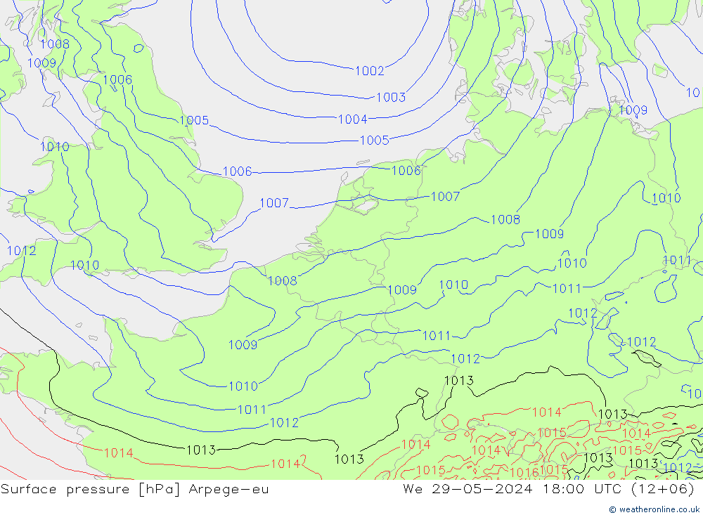 ciśnienie Arpege-eu śro. 29.05.2024 18 UTC