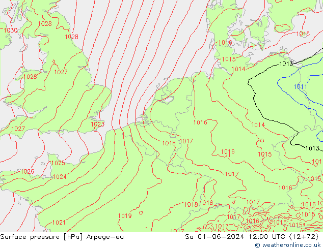 Luchtdruk (Grond) Arpege-eu za 01.06.2024 12 UTC