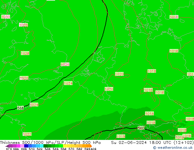 Thck 500-1000hPa Arpege-eu  02.06.2024 18 UTC