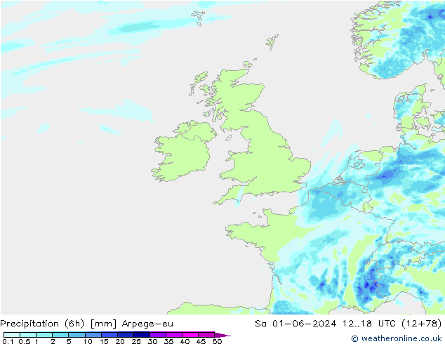 opad (6h) Arpege-eu so. 01.06.2024 18 UTC