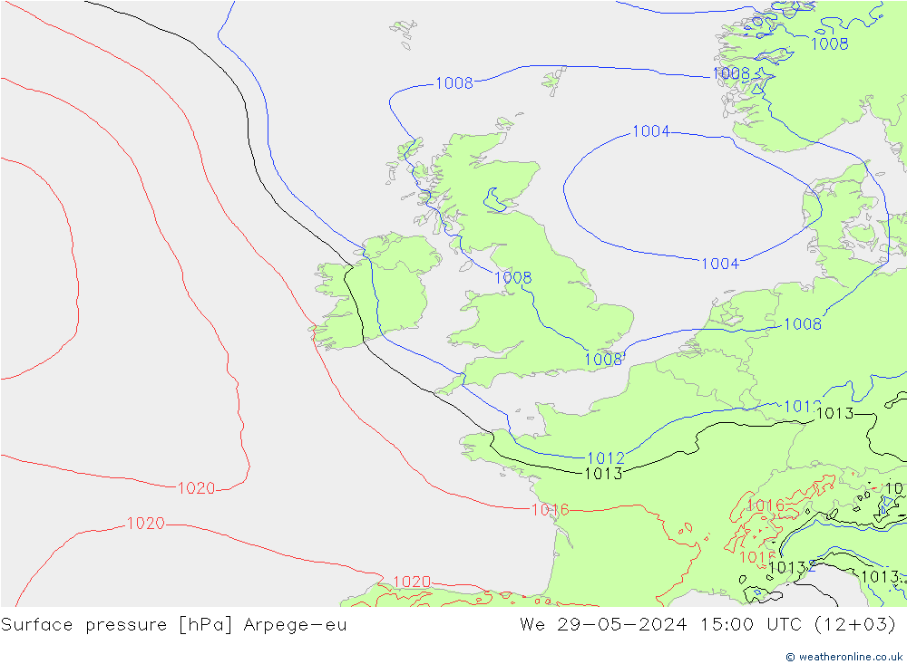 Luchtdruk (Grond) Arpege-eu wo 29.05.2024 15 UTC
